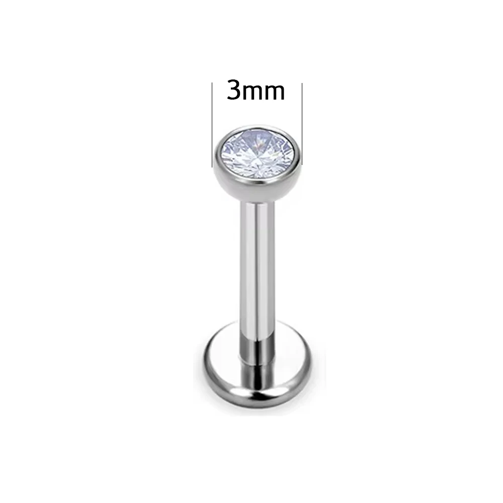 G23 Titanium Round Lab Piercing Nose Stud, Body Jewellery