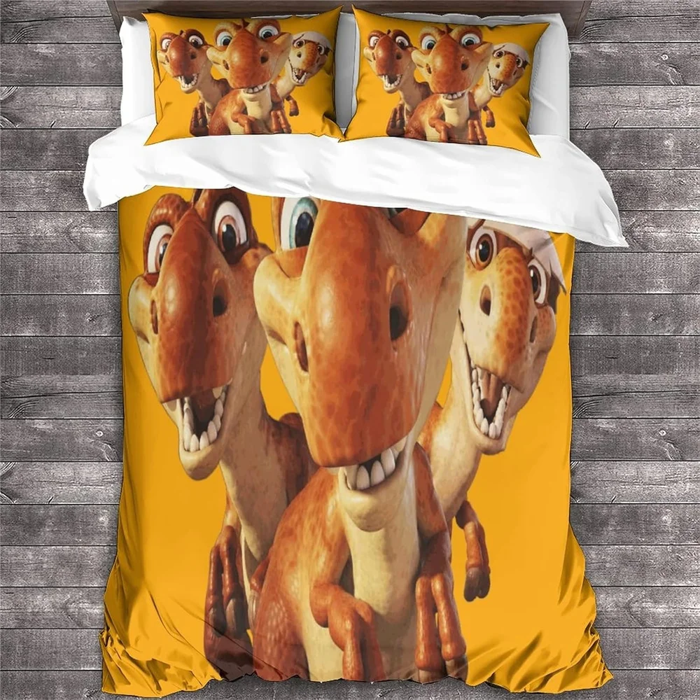 طقم سرير بطباعة ثلاثية الأبعاد على شكل عصر الجليد، غطاء لحاف، طقم سرير لحاف، غطاء وسادة، مقاس كينج كوين توأم للأولاد والبنات والكبار