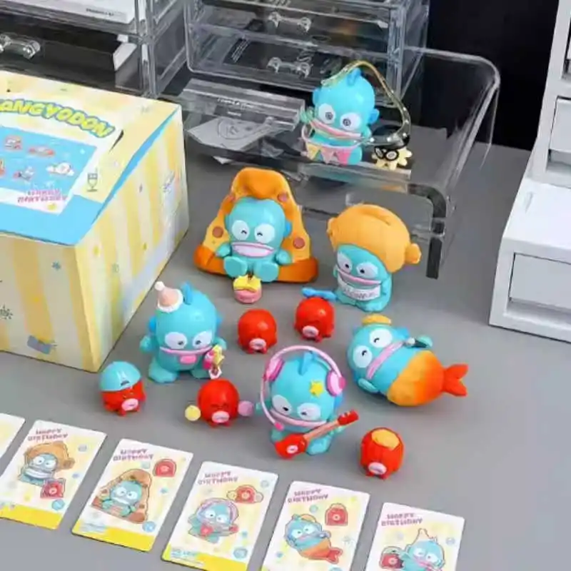 

Sanrio Mermaid Henton Ugly Fish Happy Birthday Series Peripheral Blind Box Trendy Toy Ornaments Cartoon Cute Gifts