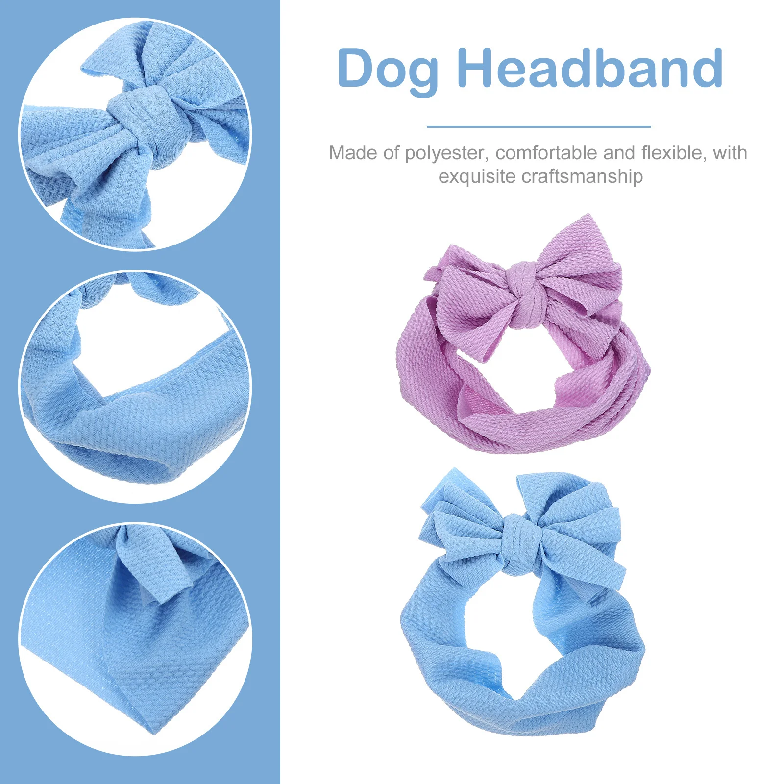 

2Pcs Decorative Dog Bow Headband Elastic Pet Party Bow Photo Prop Lightweight Gift Elastic Dog Headband Pet Decor