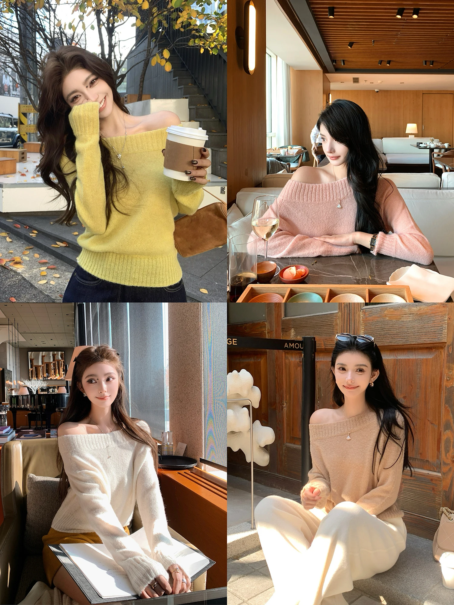 

Высококачественный вязаный свитер из верблюжьей шерсти для женщин, с ароматизированным дизайном плеча, повседневный, с длинными рукавами, круглым вырезом, стандартного кроя для женщин.