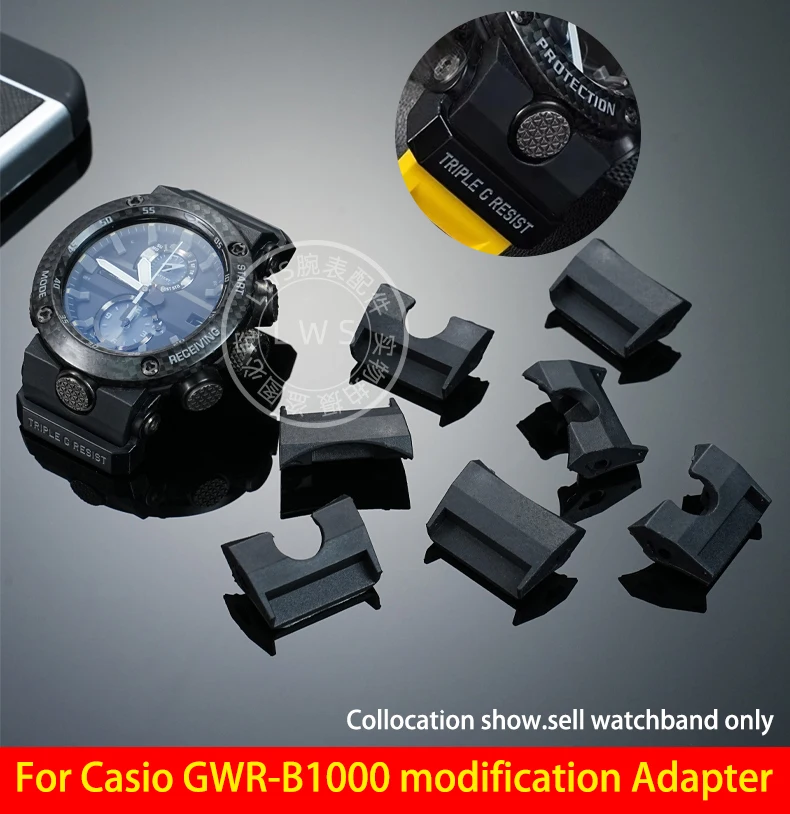 GWR-B1000 تعديل حزام محول ل g-صدمة كاسيو GWR-B1000 موصل شريط مطاطي جلد طبيعي سوار محول 22 مللي متر