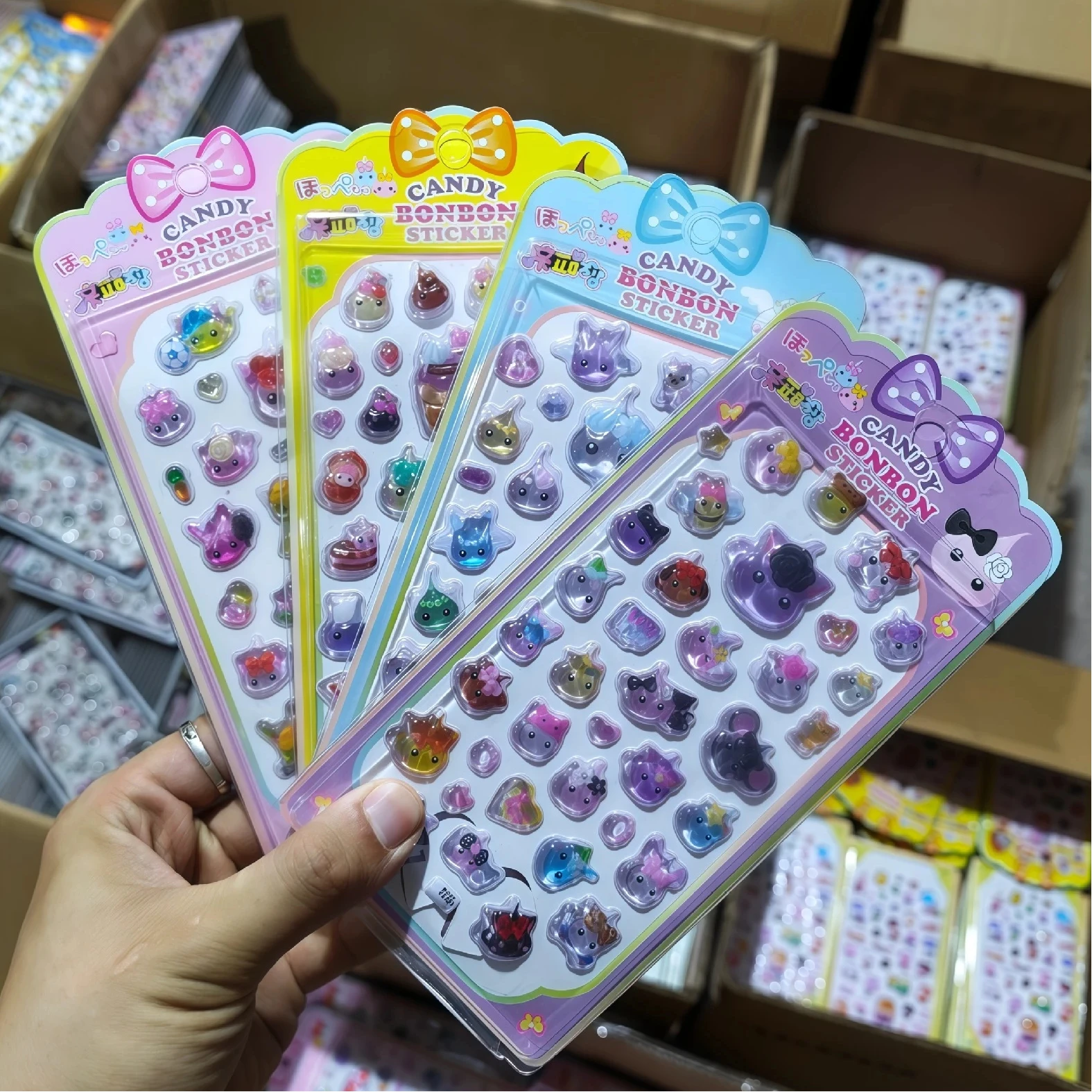4/20/40 Pcs Cartoon 3d Crystal Drop Stickers Cute Diy Decoration Stickers For Journal Album Stationery Decor