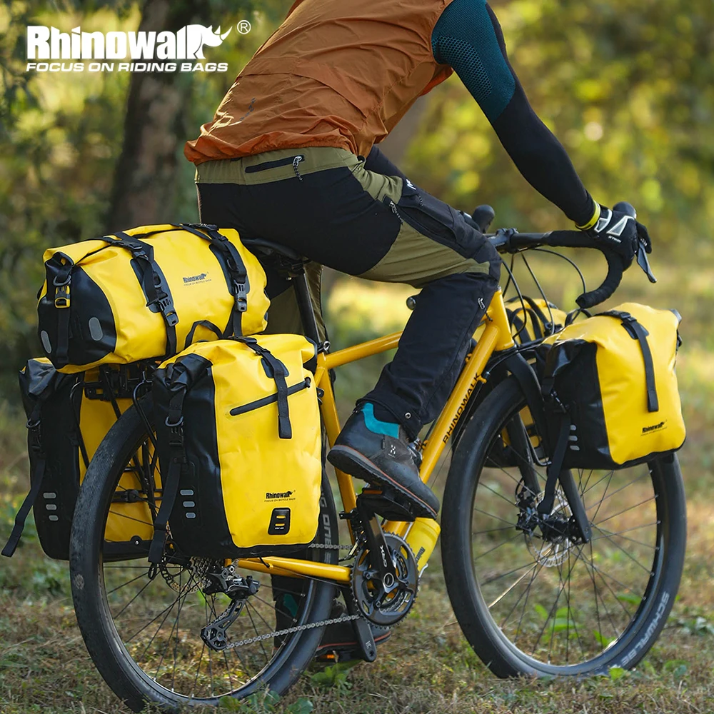 Rhinowalk Bicycle Bag Waterproof 20L 27L Quick release Bike Side Pannier Rear Rack Saddle Bag Bikepacking Cycling Bag 1Pc Sale