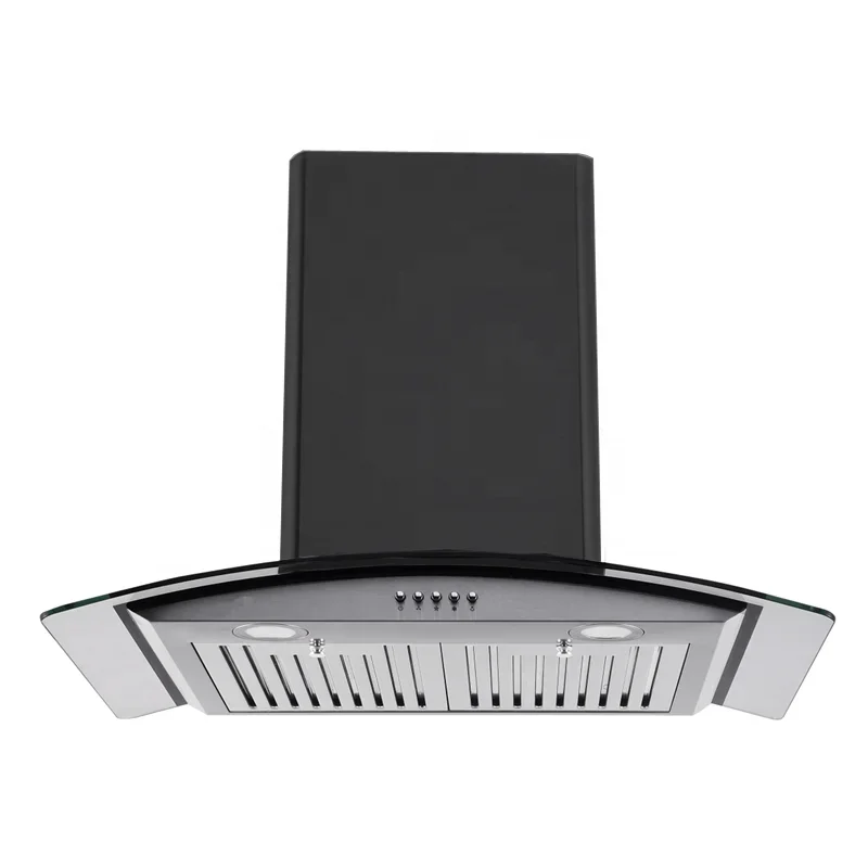인기 강화 유리 풀백 고급 푸시 스위치, 스테인레스 스틸 컨트롤패널 장식, 5 월 오두막 레인지 후드, 70 cm