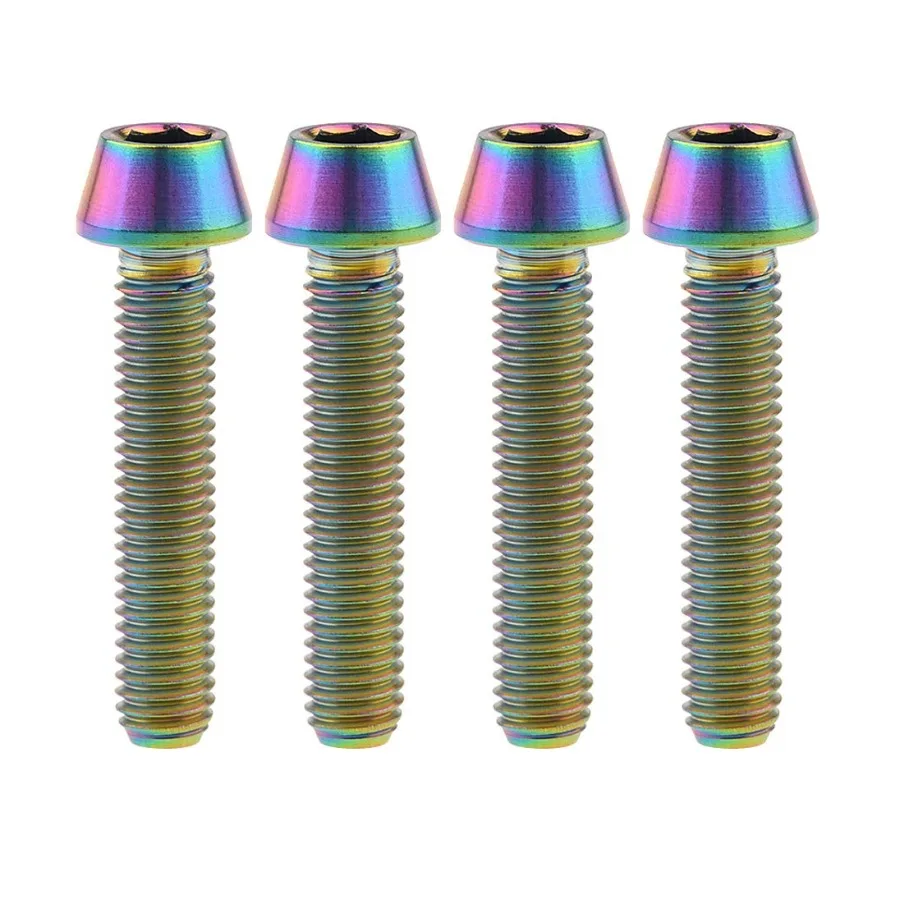 

Titanium Ti Bolt M5x9 16 18 20 25 30 35 40 45 50 55 60mm Tapered Screws Pack of 4 M5x25mm Ranibow