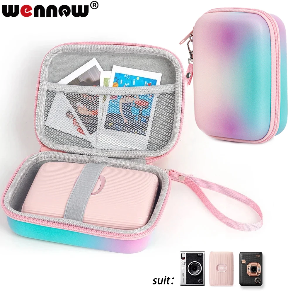 

Carrying Shockproof Case Camera Bag Casing for Fujifilm Instax Mini EVO Link Liplay SP2 Printer Mesh Pocket Instax Film Camera