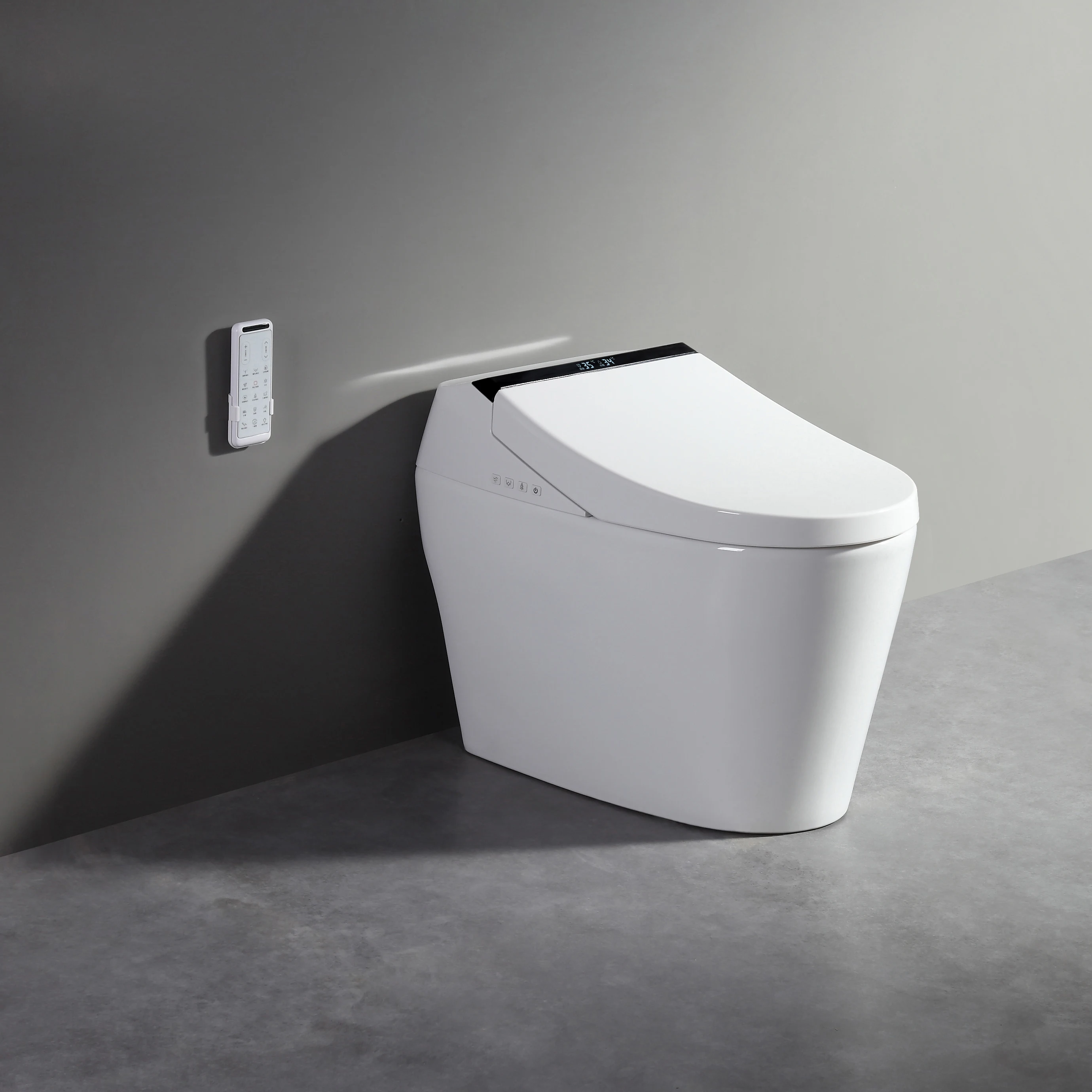 Luxury One Piece Intelligent Toilet Foam Shield Anti-Splash Heated Seat Remote Control Included Floor Mounted For Bathroom Use view 6