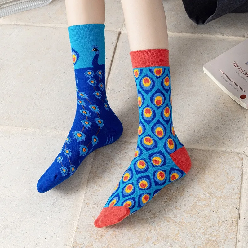 Men's Novelty  Fun Dress Socks AB Styles Fashion Personality Cartoon Colorful Funky Fancy Crazy Funny Casual Crew Socks