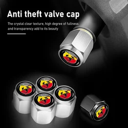 5pc Metal Car Tire Wheel Theftproof Cap Air Valve Stem Cover For Fiat Abarth 595 Abarth 500 Abarth 124 Spider Interior Accessory