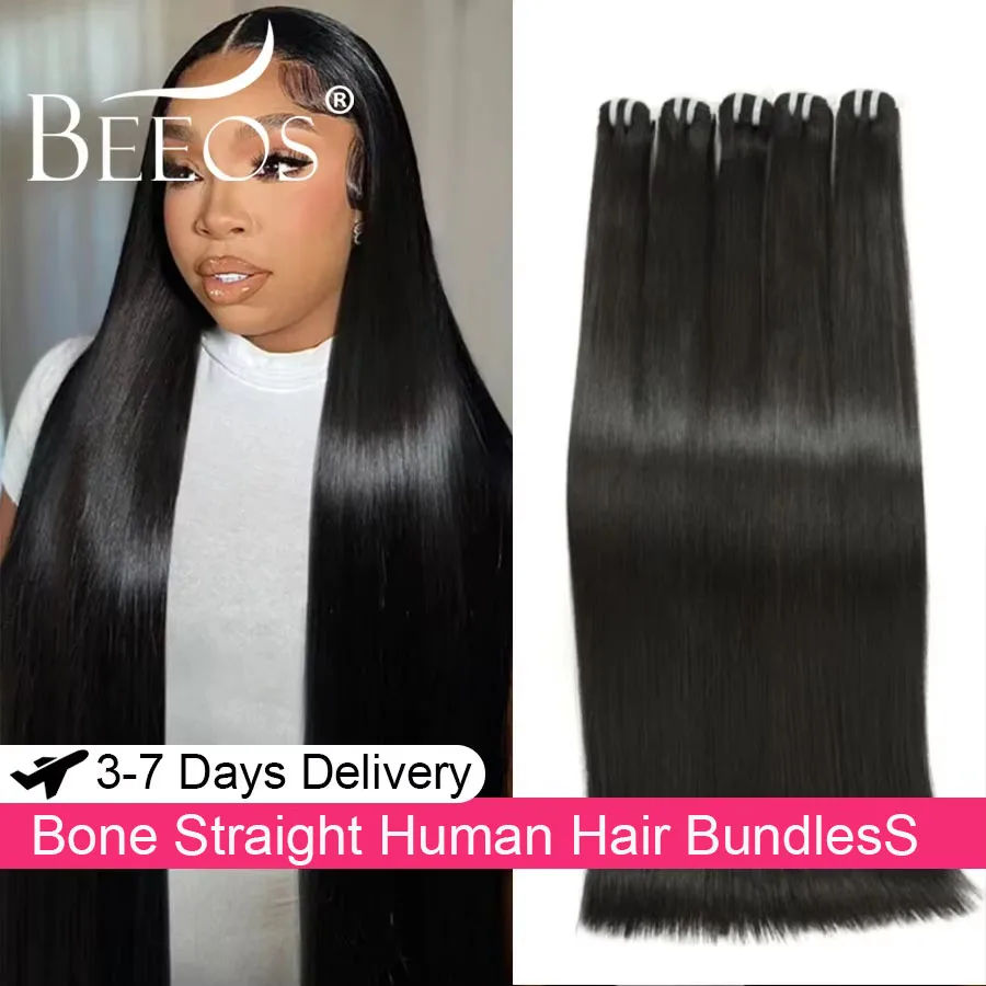 28 In Raw Hair Bone Straight Human Hair Bundle Vietnamese Human Hair Extension Full Ends Double Drawn Straight Virgin Human Hair