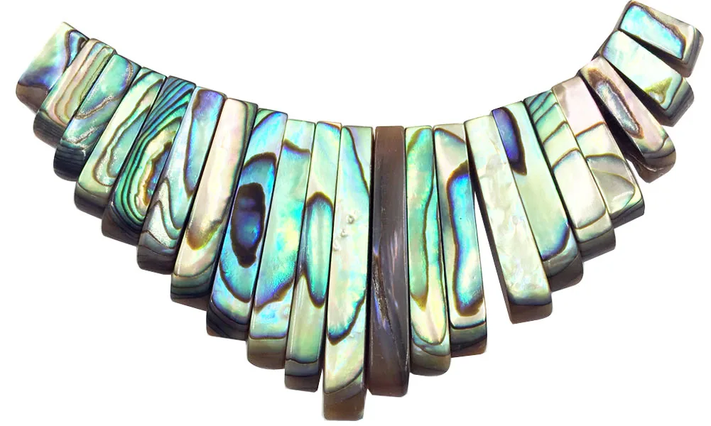 Fashion Jewelry  New Zealand Abalone Shell Oblong Pendant Bead   PC8370