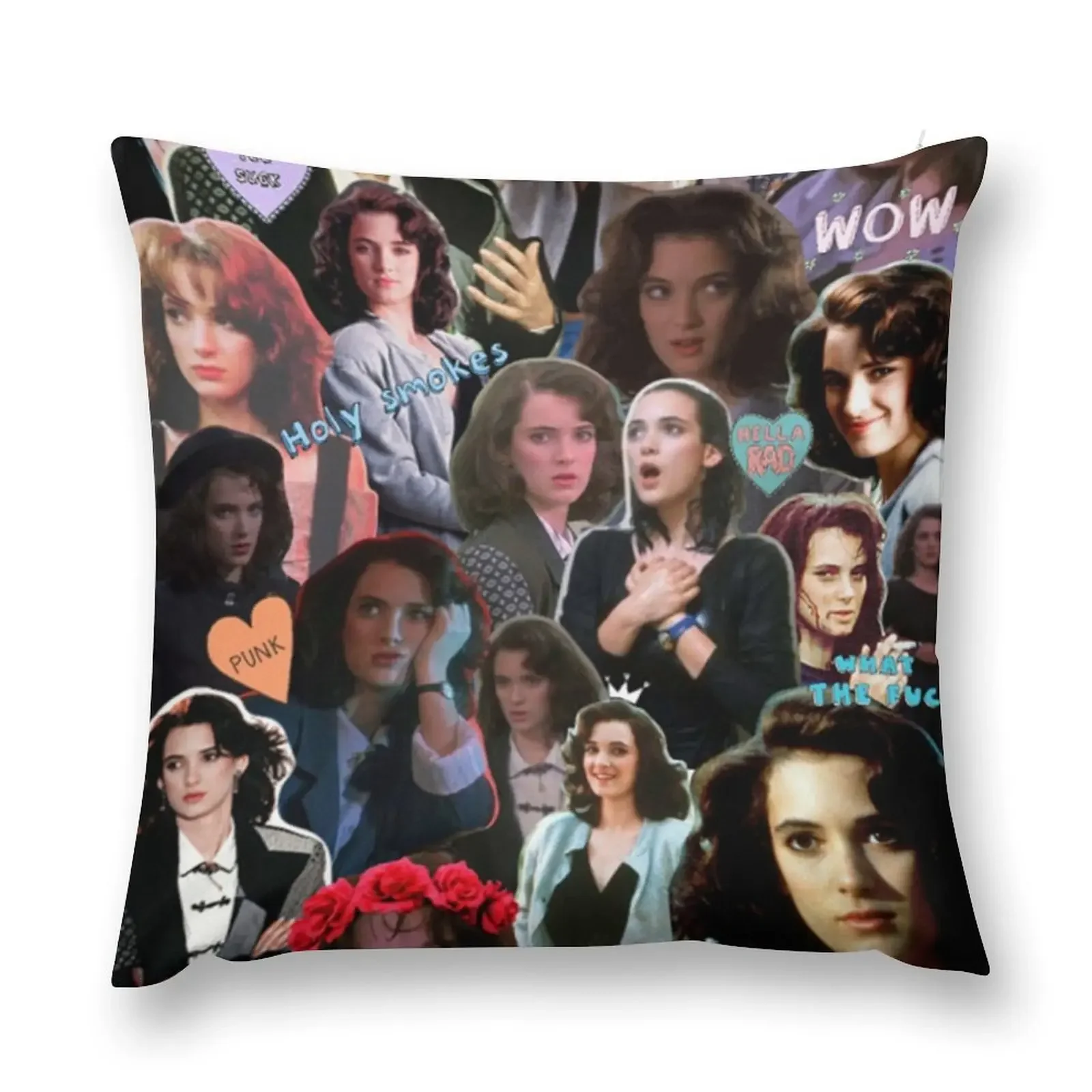 Winona Ryder Heathers Collage Throw Pillow christmas pillowcases anime girl Cushion Cover Christmas Pillow Cases pillow