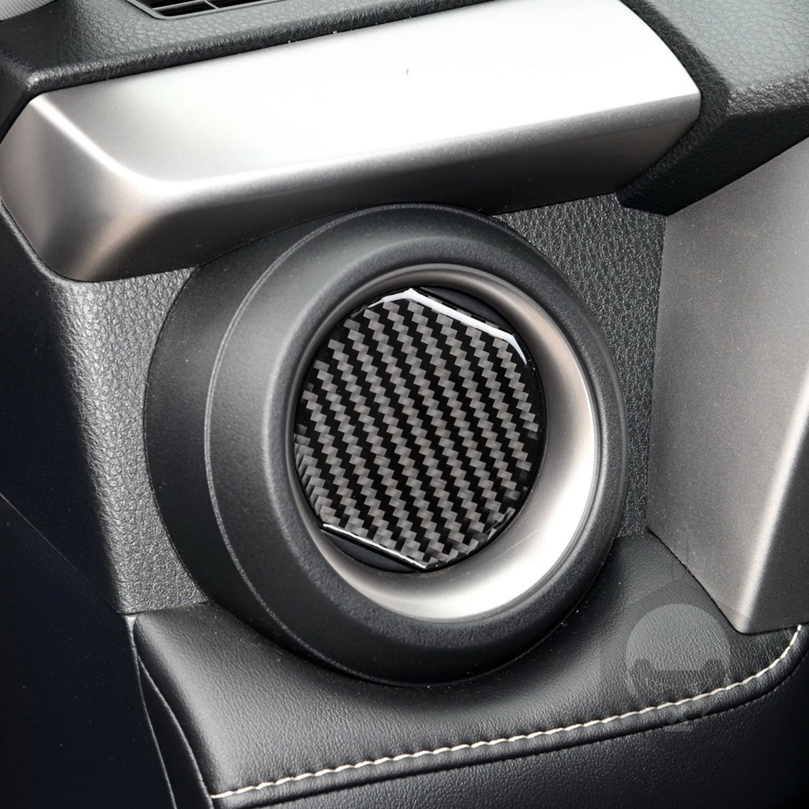 Real Carbon Fiber Car Accessories Dashboard Air Vent Panel Trim Decorative Soft Cover Sticker For Toyota RAV4 2016-2017