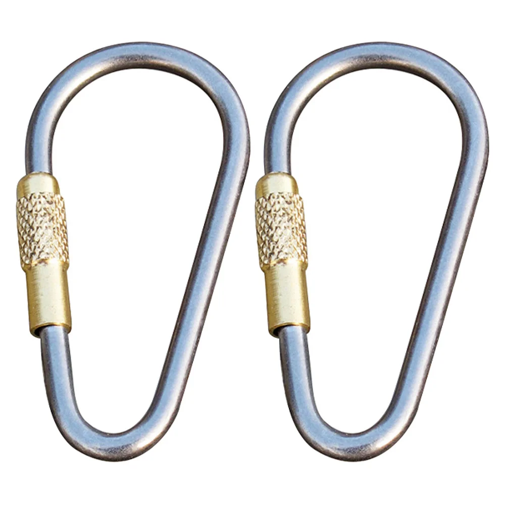 2 قطعة سبائك التيتانيوم حلقة تسلق كليب عالية القوة في الهواء الطلق المشي لمسافات طويلة مشبك متعدد الوظائف المفاتيح تسلق الجبال كليب التخييم #3