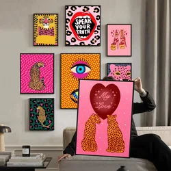 Wild Leopard Tiger Vase Flower Girl Power Posters And Wall Art Canvas Painting Poster Decor Living Room home decoro