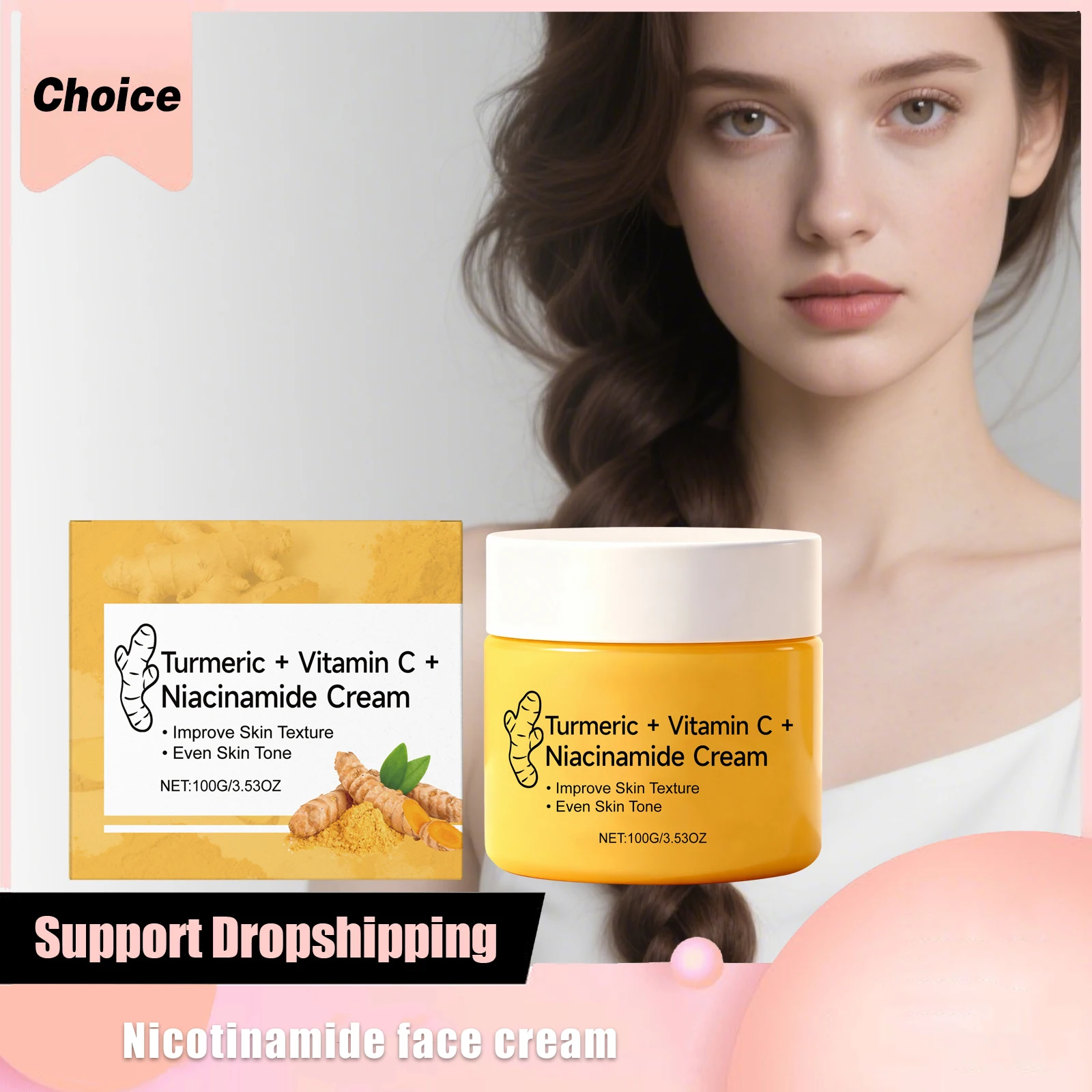 

Turmeric Vitamin C Brighten Facial Cream Improve Skin Condition Even Skin Tone Relieve Dullness Moisturiz Nourish Face Emulsion