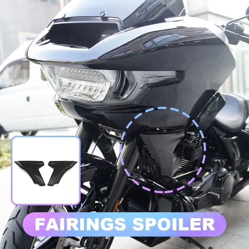 New Black ABS Fairings Spoiler Protector Covers for HD 2024 117 Road Glide Retrofit/Upgrade Motorcycle Frame Parts