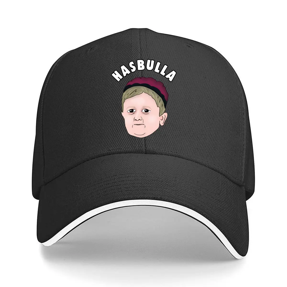 

Hasbulla Bold Text Internet Fun Art Sandwich Baseball Cap