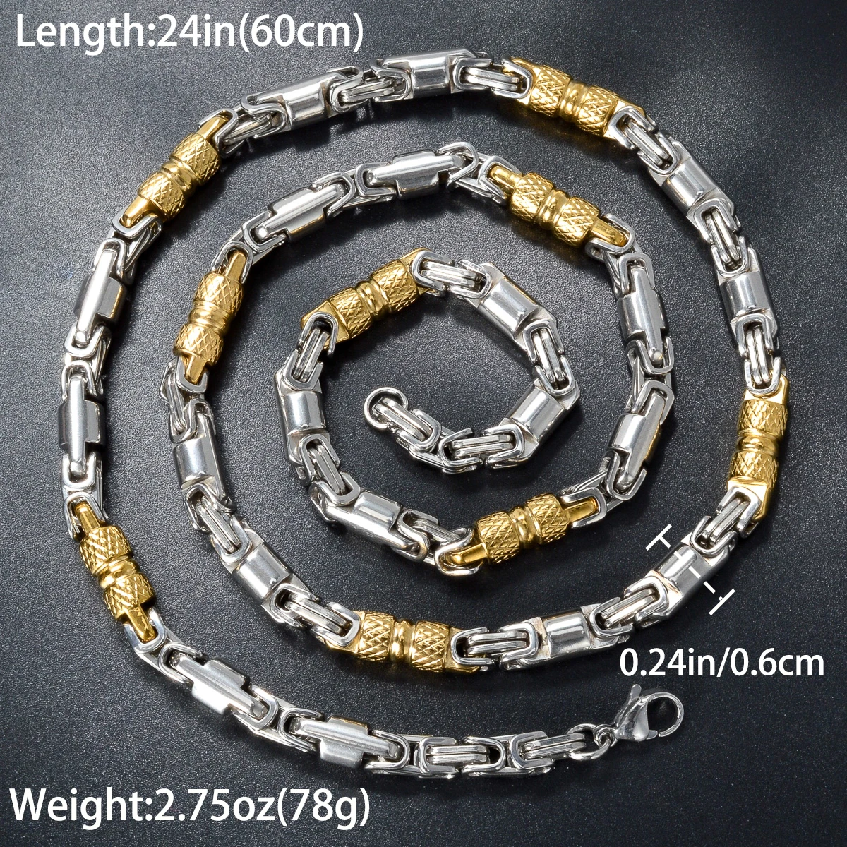 Neue männer und frauen Edelstahl Halsketten Geometrische Byzantinischen Ketten Retro Hip-hop Punk Party Schmuck Geschenke – Detail 1