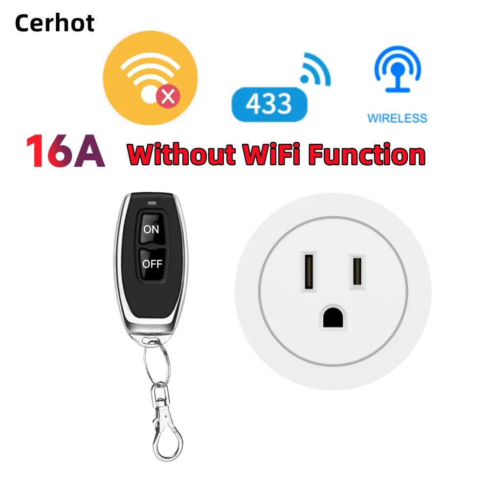 Cerhot 20A RF433 Presa UK Interruttore di telecomando senza fili Spina di alimentazione Presa on/off utilizzata per lampade e piccoli elettrodomestici
