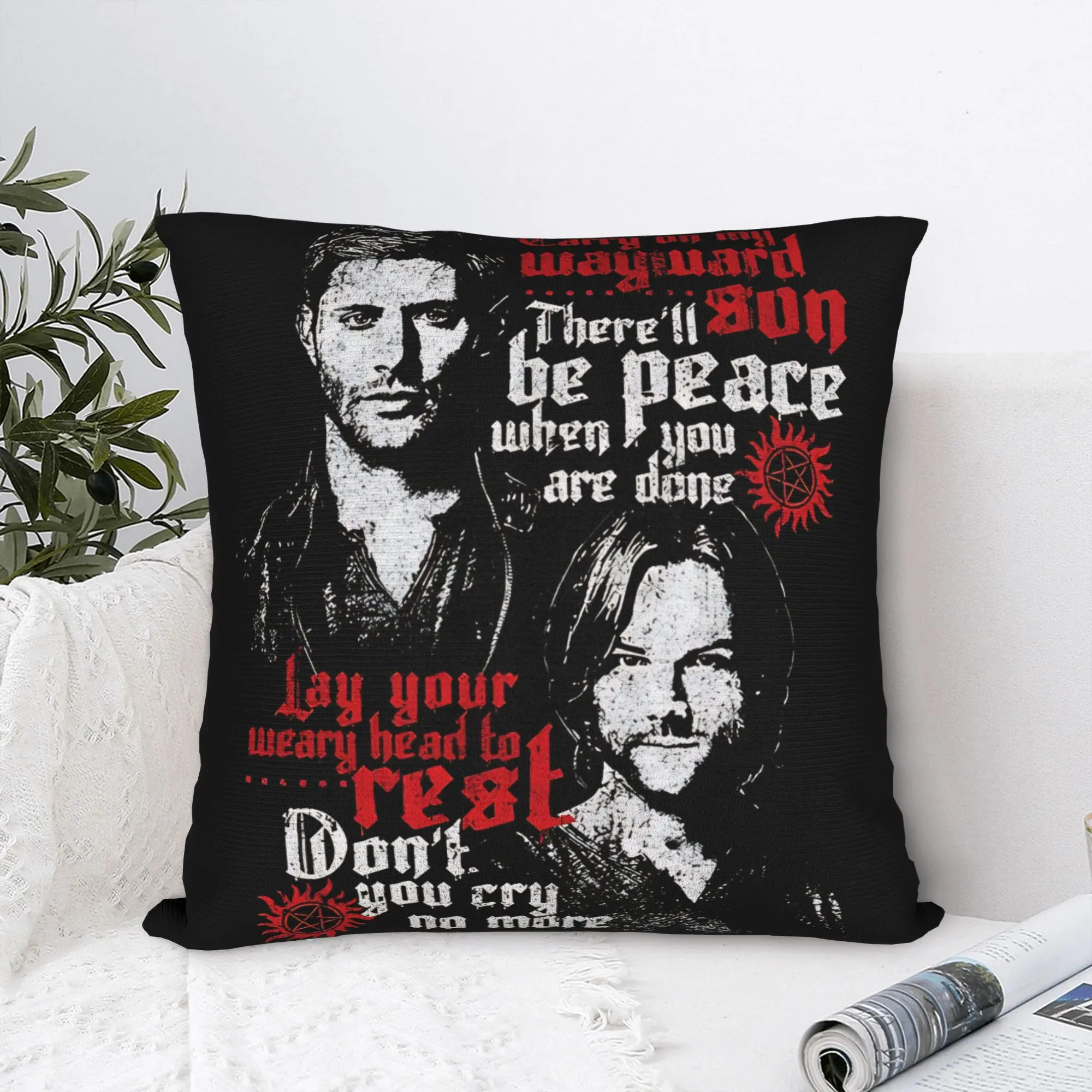 Dean Winchester Pillow Case  Retro Trendy Pillow Cover Comfy Pillowcases For Wedding Party Home Decor