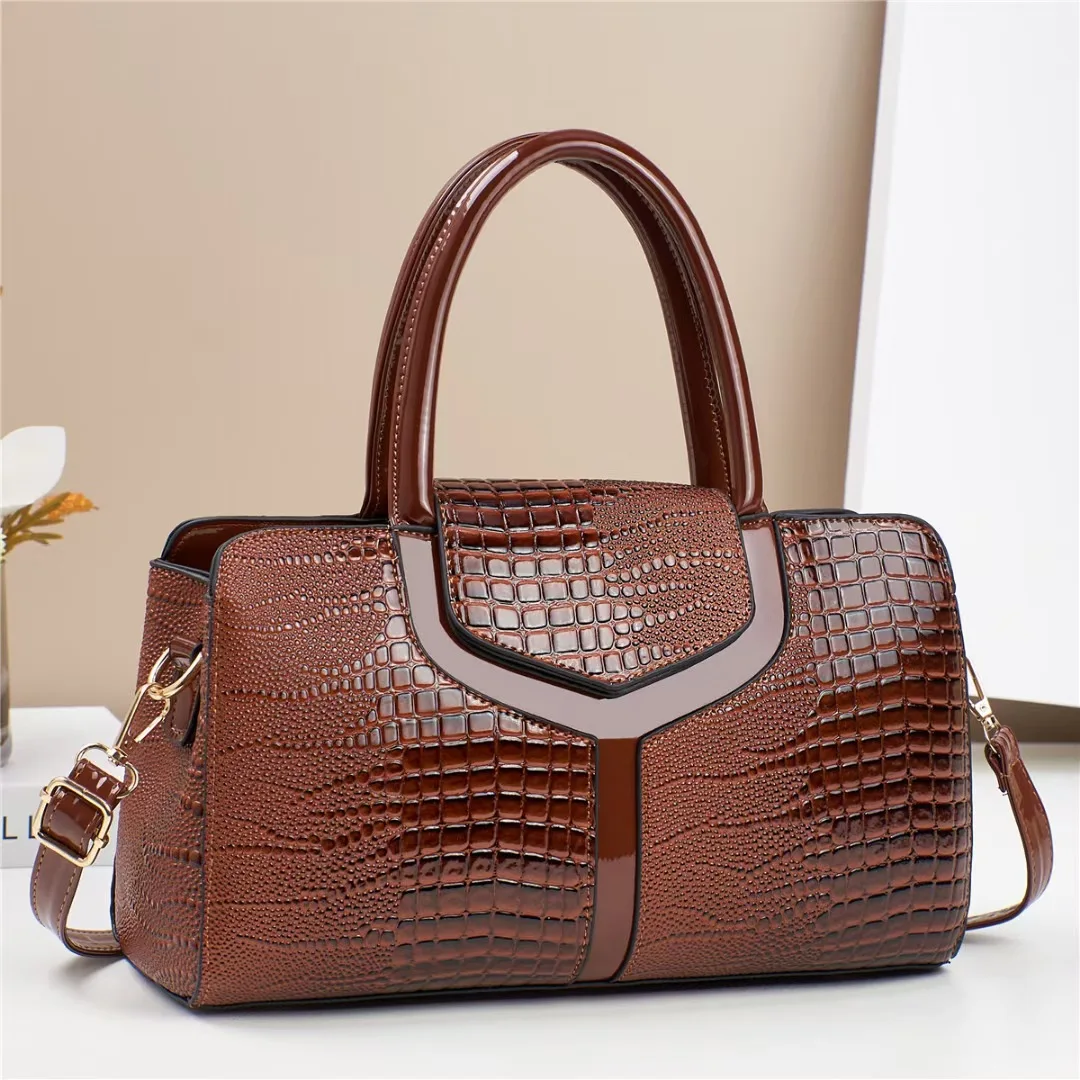 Luxury Designer Handbag Brand Crossbody Bags For Women 2024 New Crocodile Pattern Leather Shoulder Niche Boston pillow bag sac