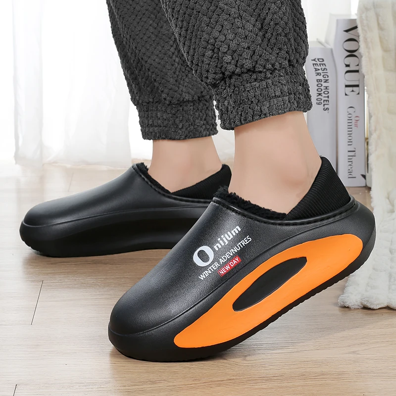 Мужские и женские хлопковые тапочки, мягкие теплые тапочки, непромокаемые лоферы, унисекс, домашние плюшевые тапочки для спальни, зимняя парная обувь