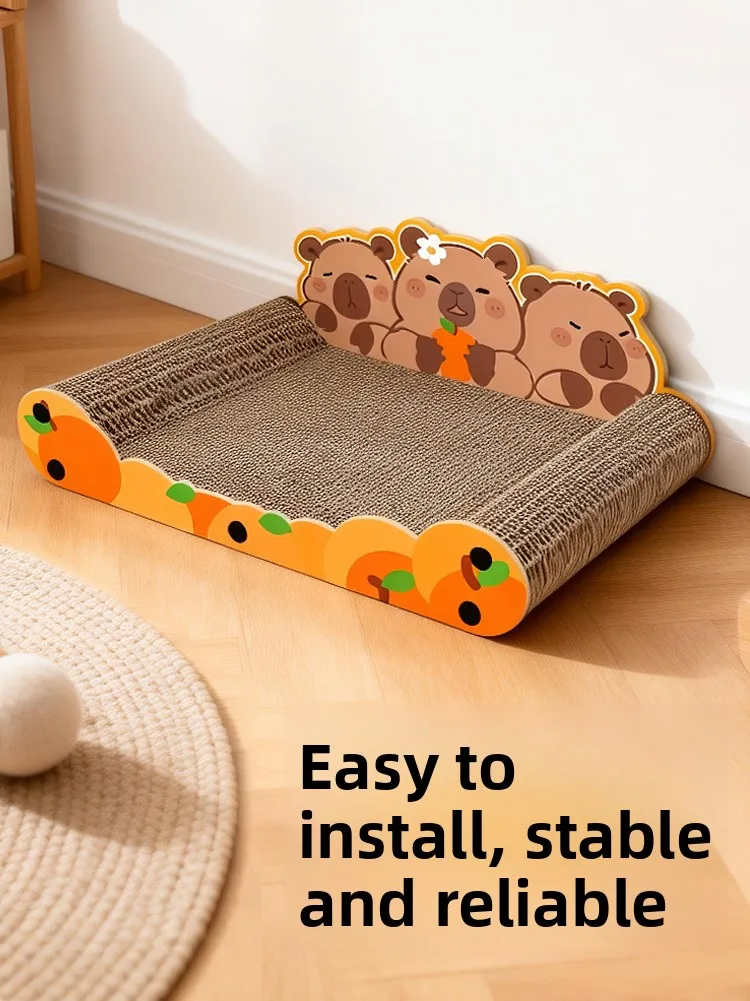 

Утолщенная гофрированная картонная доска-лежанка для кошек в форме дивана, двухслойная конструкция, игрушка для котят и маленьких кошек