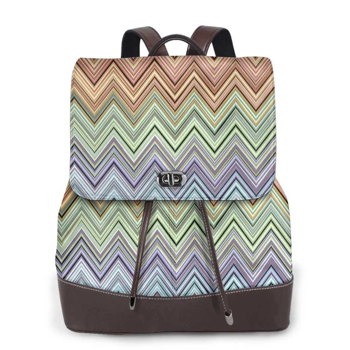 Home Decor Zig Zag Zigzag Chevron Bookbag School Student Bags Hiking Travel Daypack for Women Fashion Derma Backpack