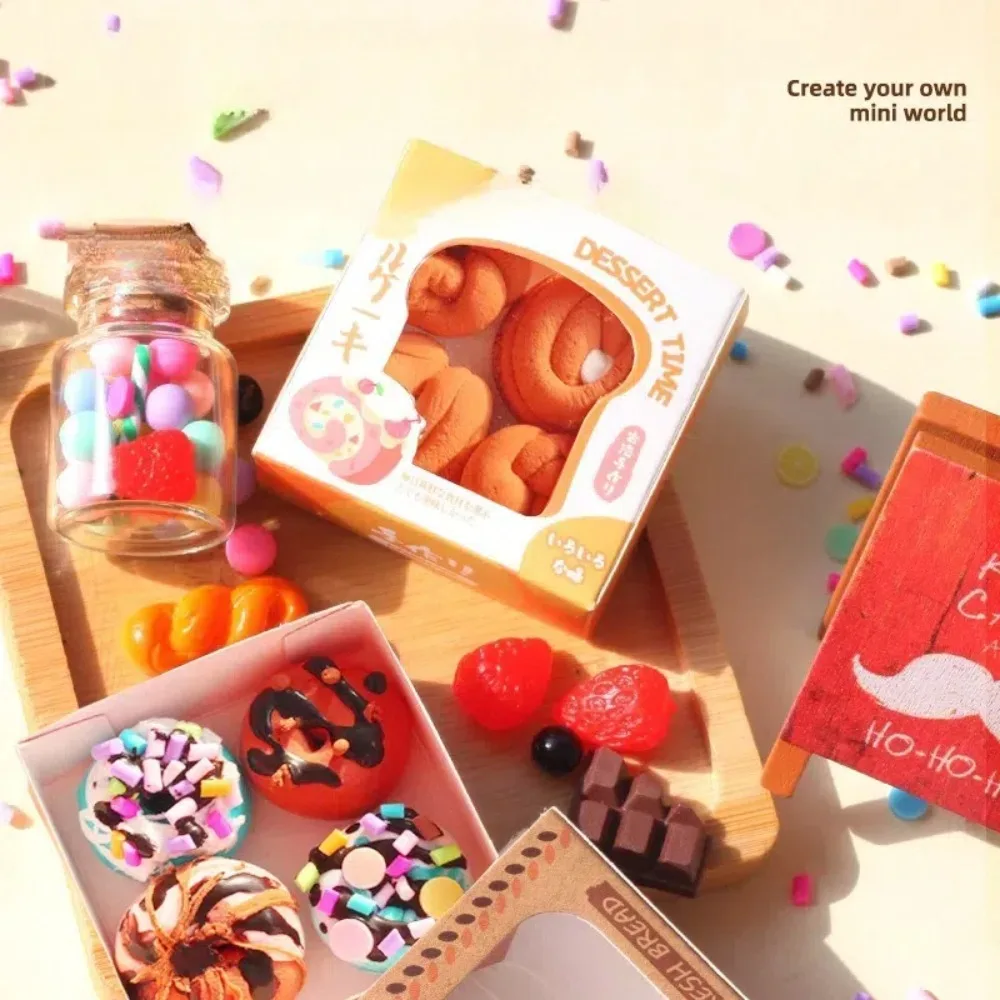 ミニケーキスナック DIY ストレス解消おもちゃセット かわいいストレス解消 減圧フィジェットおもちゃ 収納ボックス付き 手作りおもちゃ