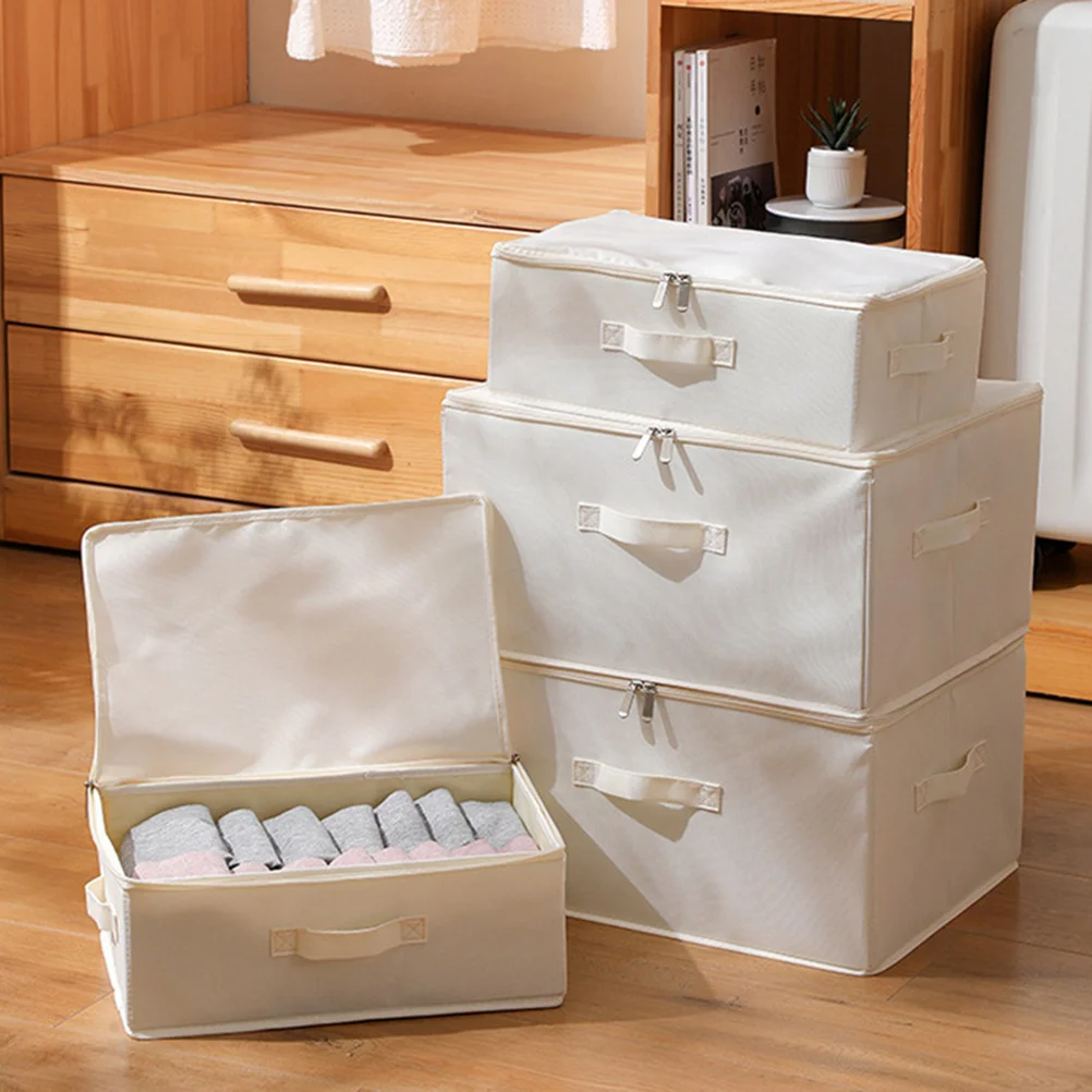 

Fabric Cube Storage Bins Collapsible Oxford Boxes Clothes with Lid Foldable Folding