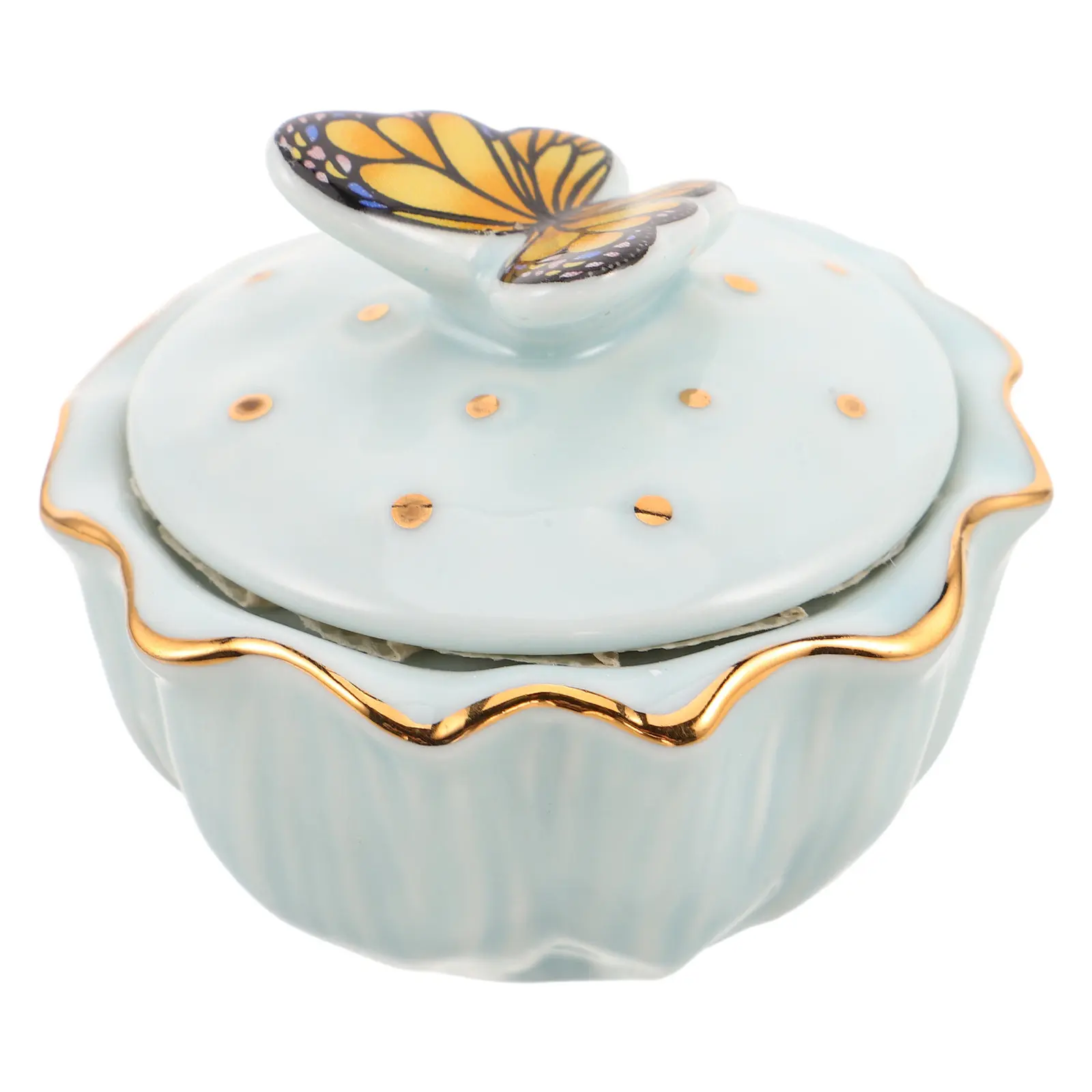 

Керамическая чаша для дизайна ногтей с синей бабочкой, контейнер для маникюрных принадлежностей с сетчатым фильтром, органайзер для очистки кистей для ногтей, для домашнего и салонного использования