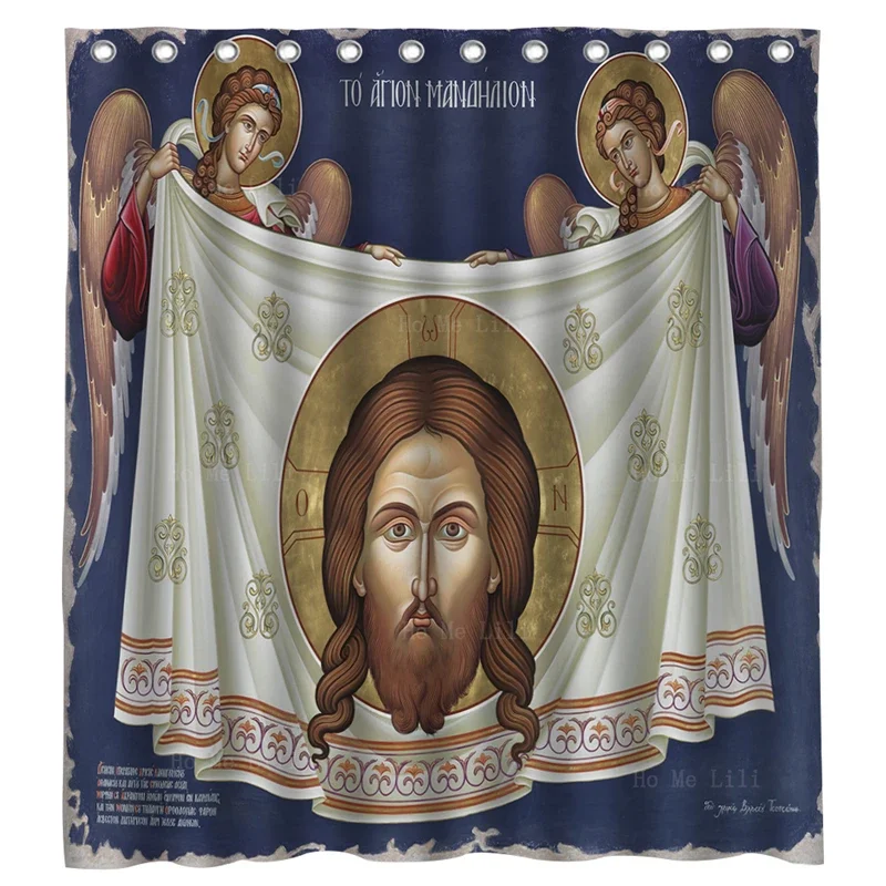 Baptism Vladimir The Great Reign Holy Hand Pat Icon Agios Nikolaos From Metsovo Shower Curtain By Ho Me Lili For Bathroom Decor