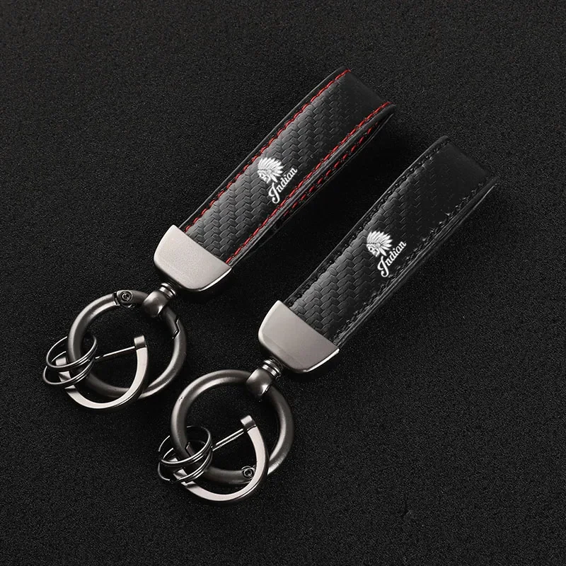 Leather Motorcycle keychain Horseshoe Buckle Jewelry for Indian CHIEF Chieftain Roadmaster Scout Springfield  Accessories