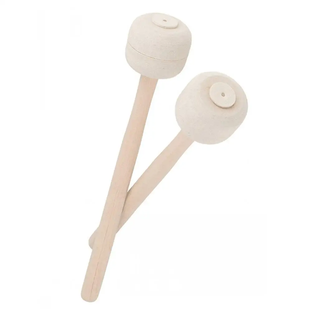 

2 Felt-head Drumsticks Mallets Wooden Percussion Instrument Accessories for Band Practice Marching Drums Bass Sticks