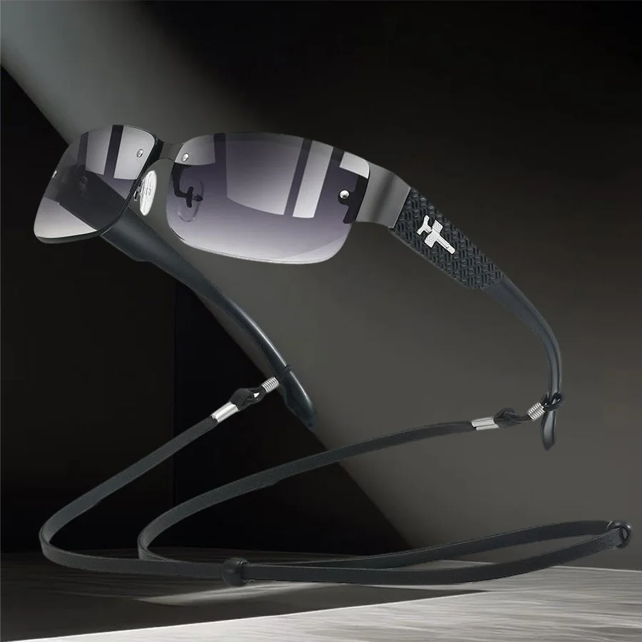 أزياء خمر مع سلسلة التدرج عدسة للجنسين UV400 النظارات الشمسية المشي لمسافات طويلة القيادة تسلق الجبال نظارات واقية السلامة