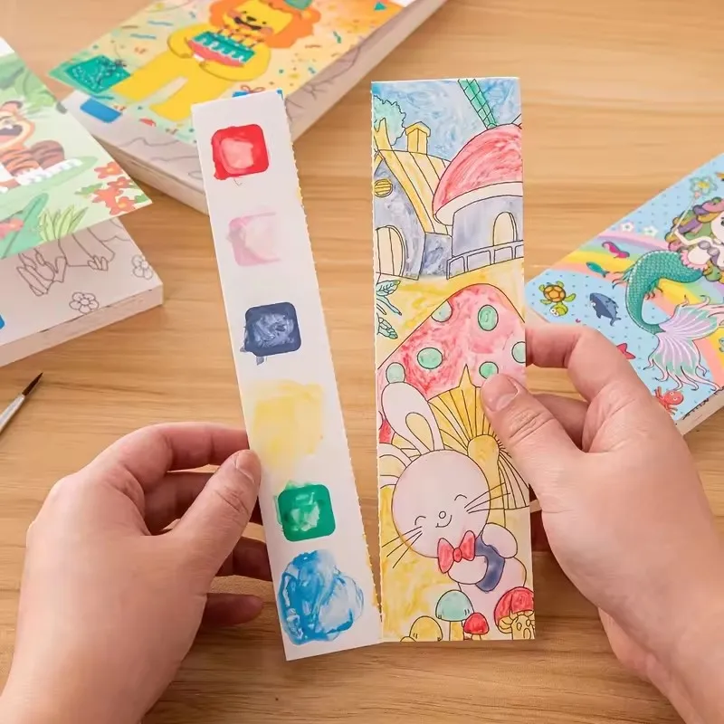 Livro de colorir aquarela infantil de 12 páginas, brinquedos desenvolvimento, brinquedos de desenho infantil para ação de graças, páscoa, presentes de natal