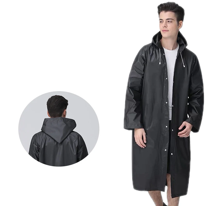 أزياء الرجال في الهواء الطلق معطف واق من المطر سميكة الصيد المحمولة اضافية كبيرة الحجم الكبار طويلة للماء المعطف في الهواء الطلق المشي لمسافات طويلة سترة المطر #4