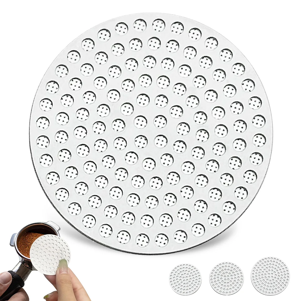 51 / 53 / 58mm Espresso Puck Screen, Reusable Mesh Coffee Filter, Thickness Puck Screen Stainless Steel Lower Shower Screen