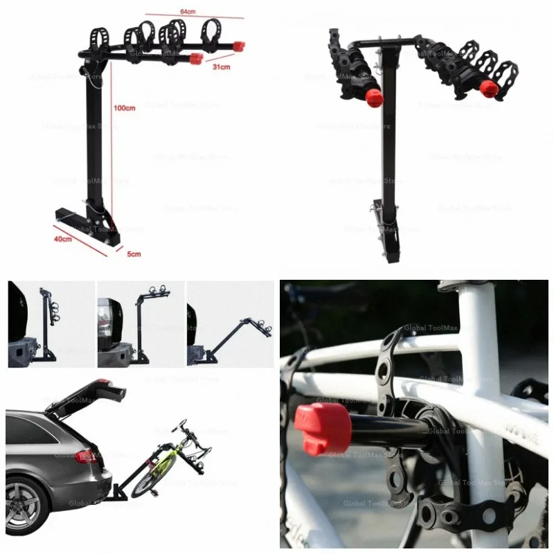 Auto 2 Inch Receiver Hitch 3 Bike Rack Bicycle Transport Carrier For Truck SUV Van RV Travel