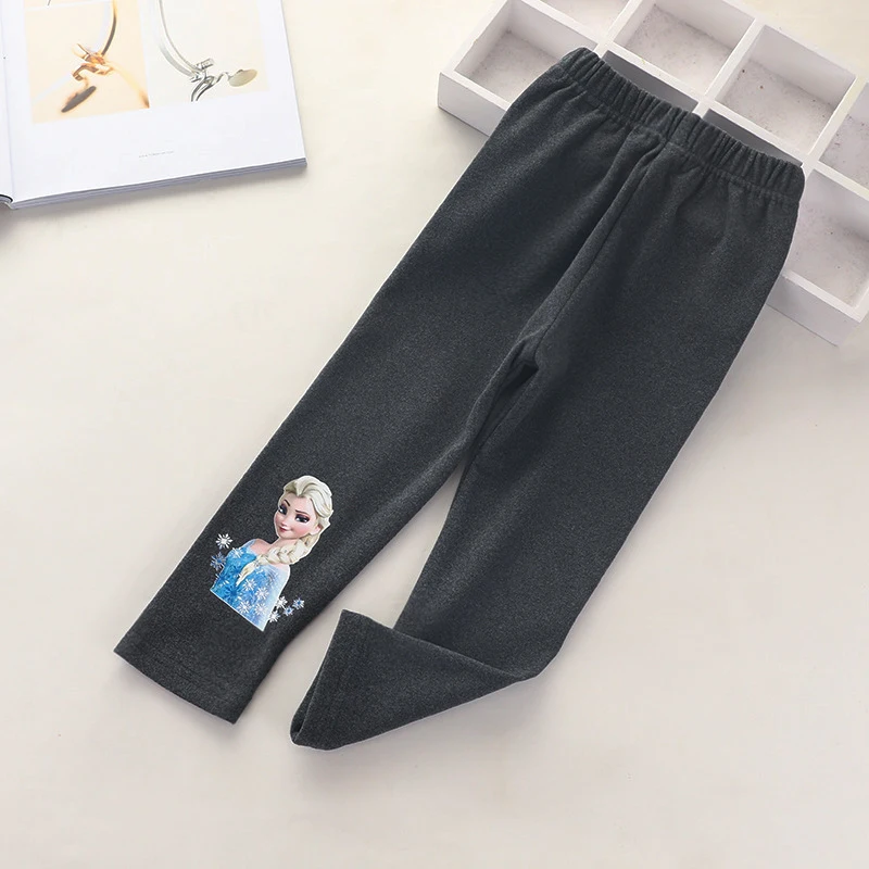 Disney New Girls Pants Cotton for Children Frozen Elsa Spring Autumn Baby Girl Pink Blue Trouser Lace Kids Legging Fashion 2-9Y