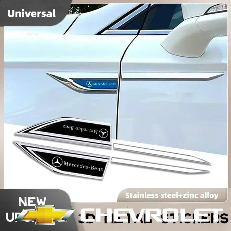 

2Pcs Car Chrome Modified Car Body Side Doors Blade Car Stickers For Mercedes Benz S320 W164 W203 W204 W168 C180 E320 A200 CLA CL