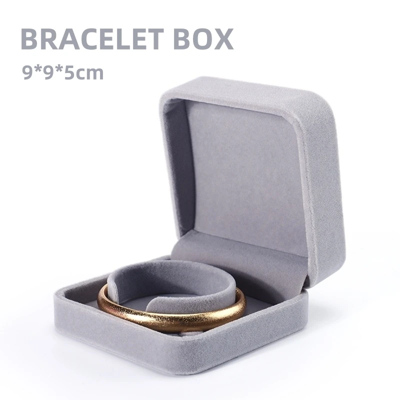 Zarte graue Samt-Serie Schmuckschatulle, Ringbox, Armband, Armreif, Halter, Anhänger, Halskette, Aufbewahrung, Organizer, Schmuck-Geschenkbox – Detail 13