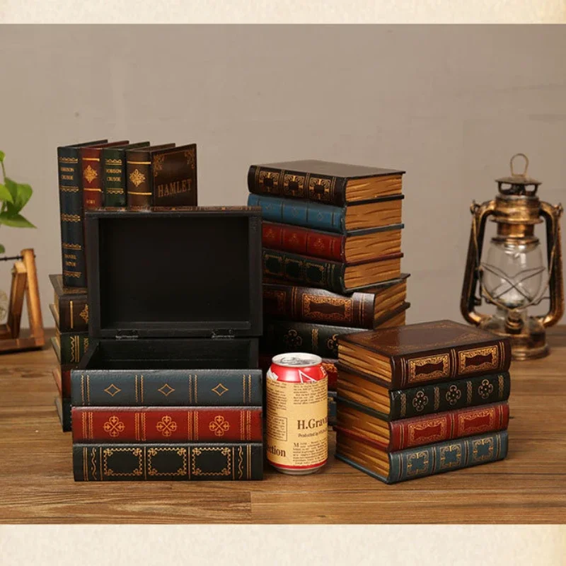 Retro European Decorative Book Storage Box Book Model Decorative Props Book Insurance Box Fake Book Simulation Book Decoration