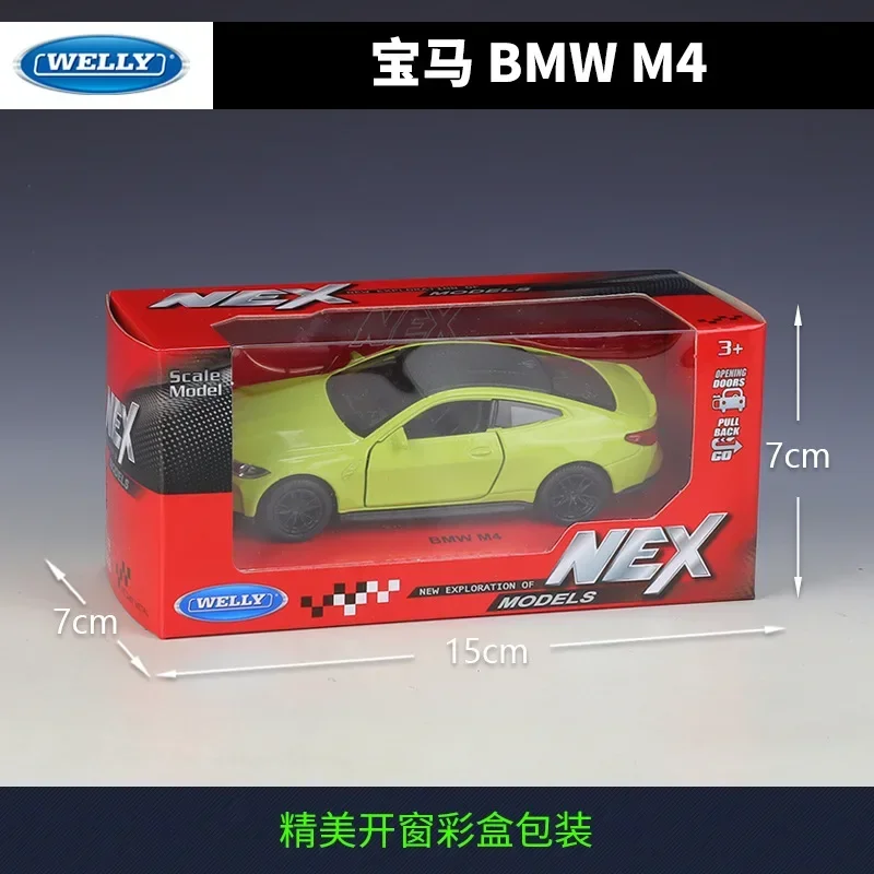 WELLY 1:36 BMW M4 Sports car High Simulation Diecast Car Metal Alloy Model Car Children's toys collection gifts