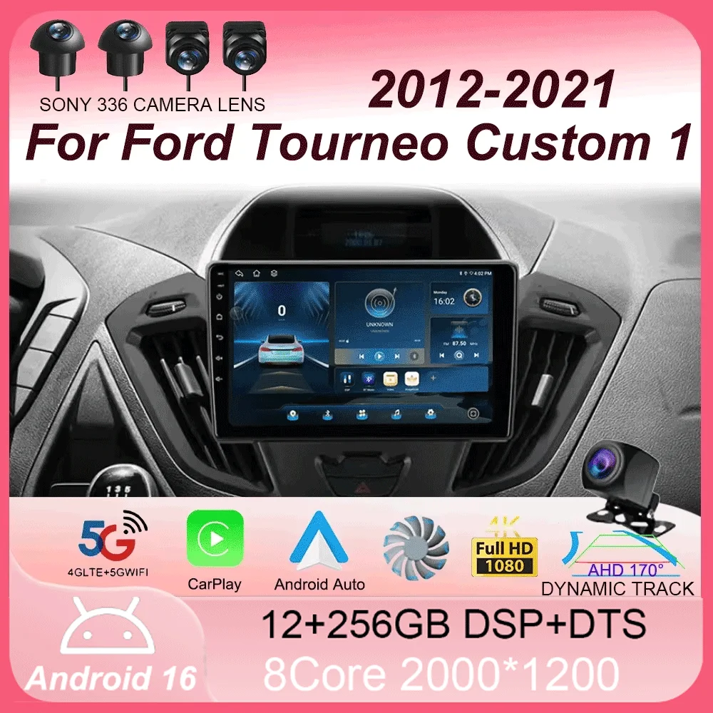 Android 16 For Ford Tourneo Custom 1 I Transit 2012 - 2021 Car Radio Multimedia Video Player Navigation Stereo GPS