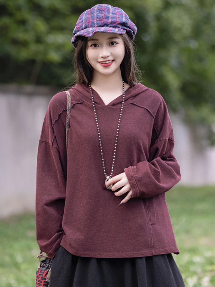 Max LuLu Design Autumn Ladies Hooded Clothes Womens Vintage Big Size Casual T-shirts Fashion Loose Harajuku Classic Cotton Tops