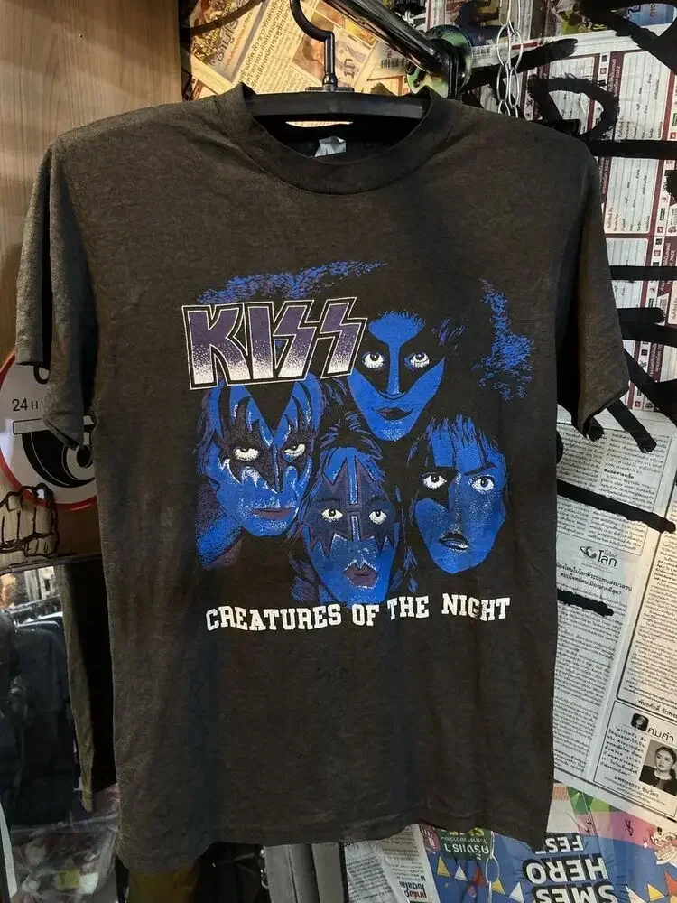 80’s Kiss tee Creatures Of The Night Remake black Unisex T shirt vtg NH13142