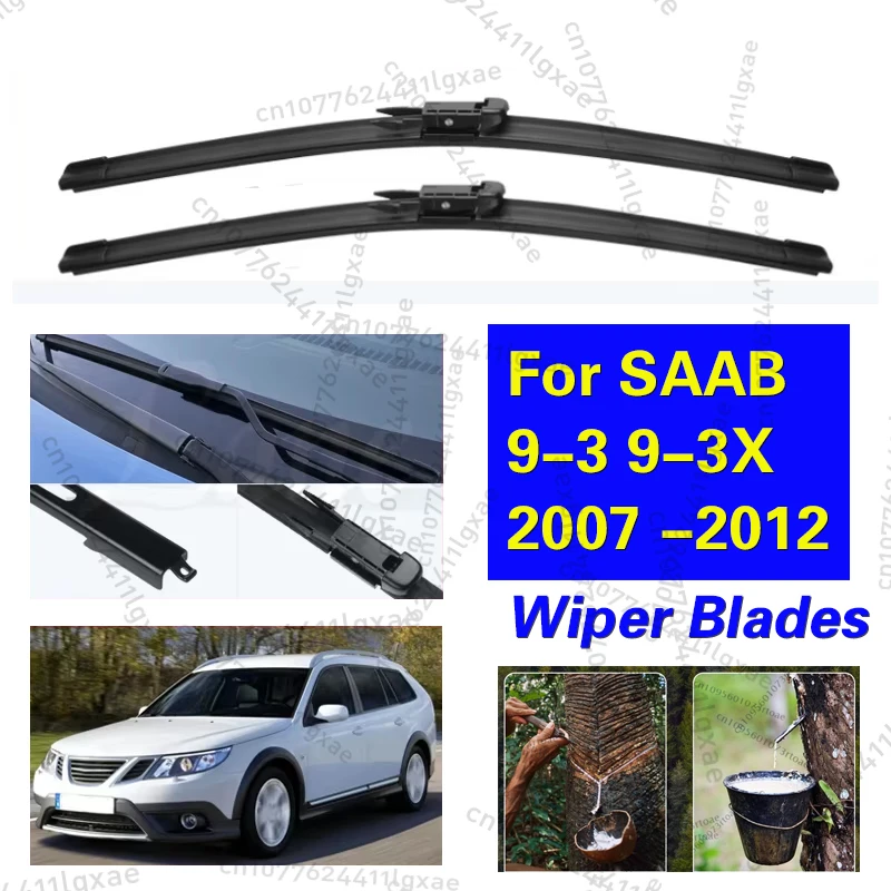 

2PCS For SAAB 9-3 9-3X 2007 2008 2009 2010 2011 2012 Front Wiper Blades Windshield Windscreen Window Cutter Accessories 23"+23"